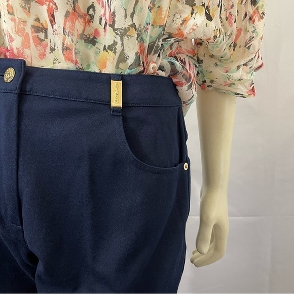 St. John Sport Navy Blue Stretch Cotton Twill Pants size 6 - Picture 5 of 9